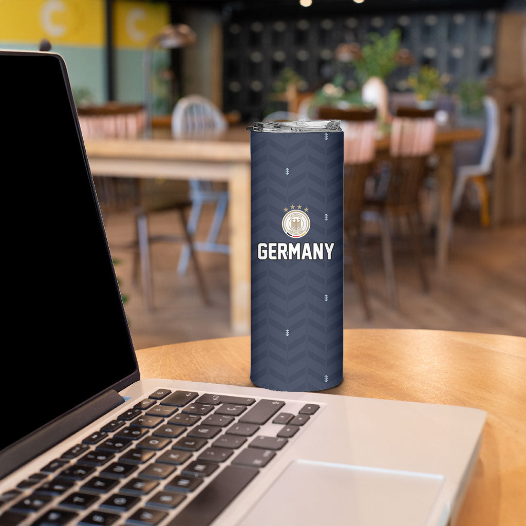 Custom Germany Football 2026 Skinny Tumbler Midnight Eagle Heritage