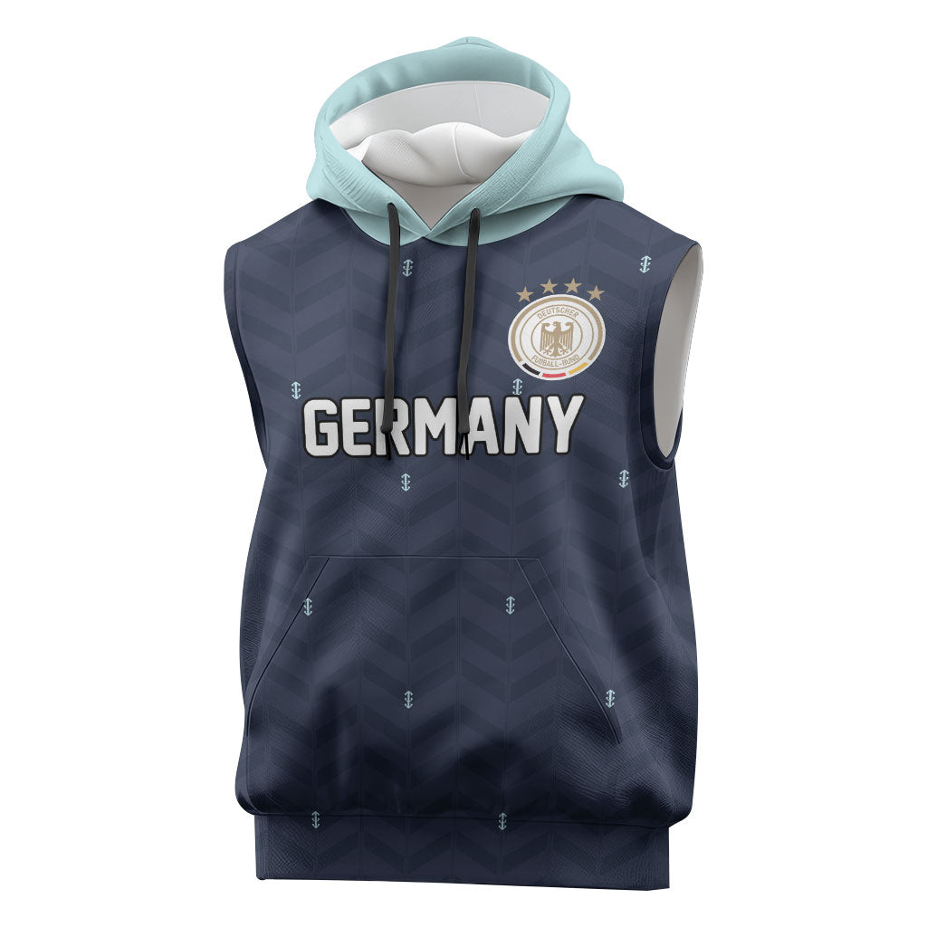 Custom Germany Football 2026 Sleeveless Hoodie Midnight Eagle Heritage