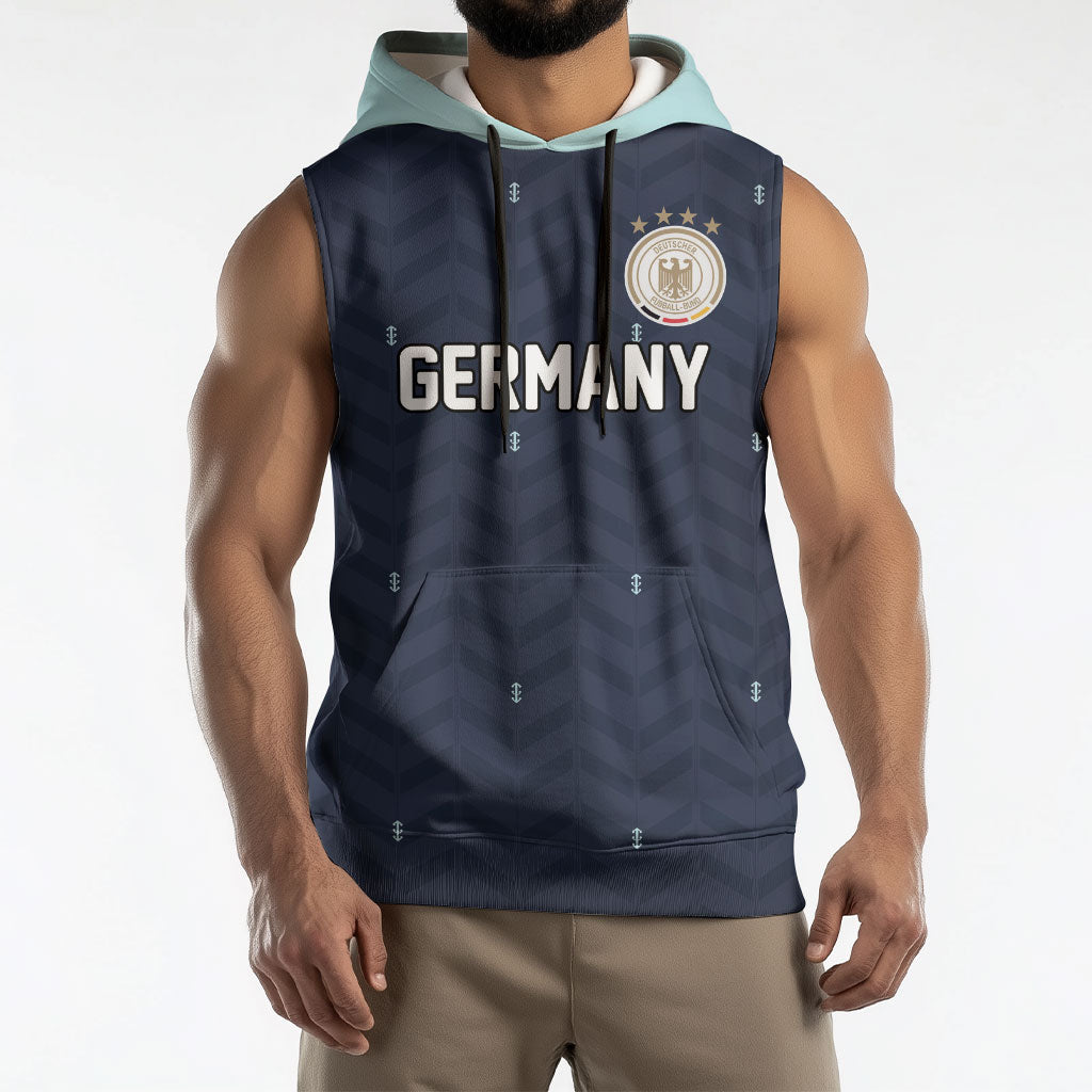 Custom Germany Football 2026 Sleeveless Hoodie Midnight Eagle Heritage