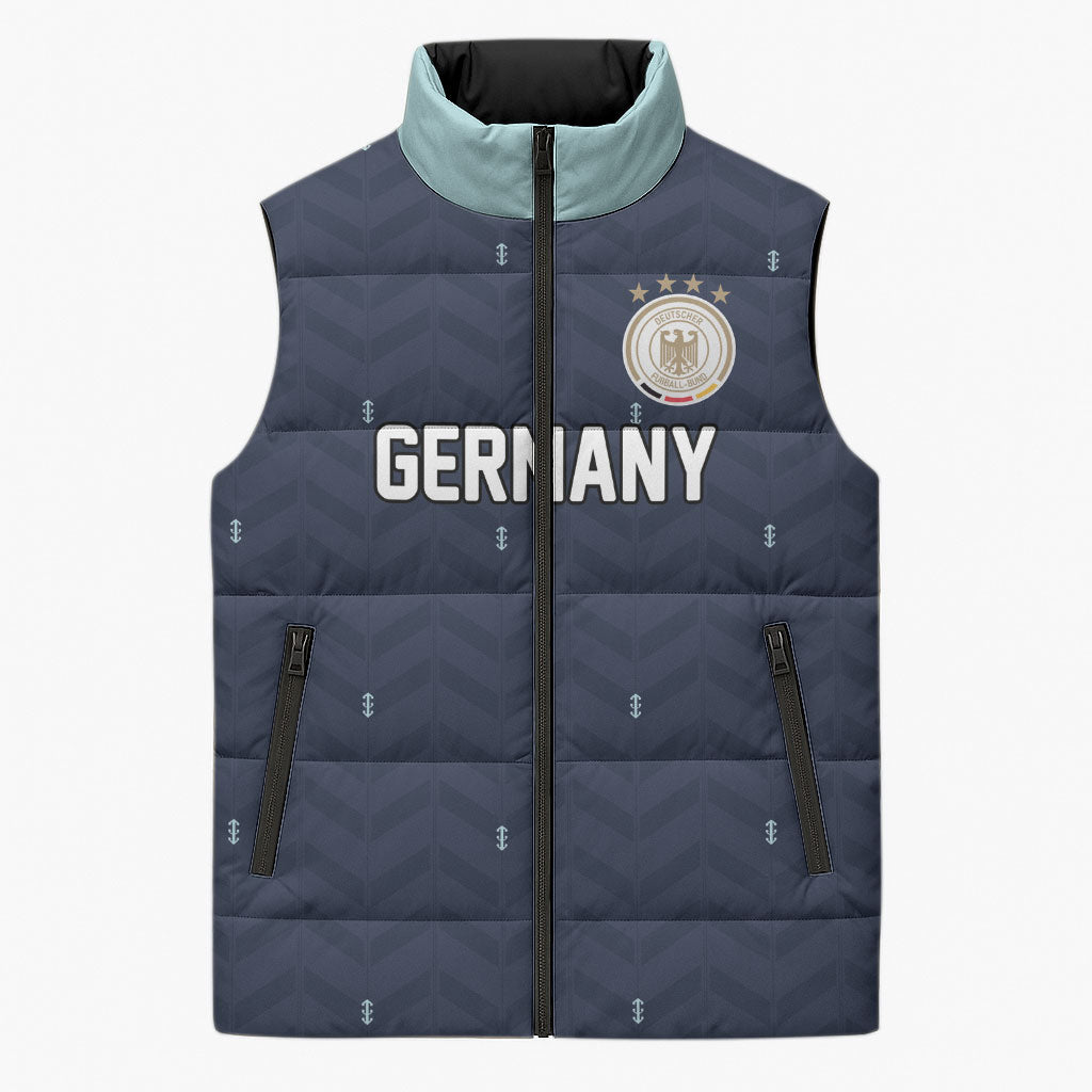Custom Germany Football 2026 Sleeveless Puffer Jacket Midnight Eagle Heritage