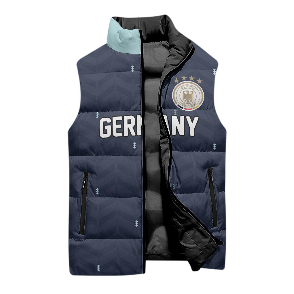 Custom Germany Football 2026 Sleeveless Puffer Jacket Midnight Eagle Heritage