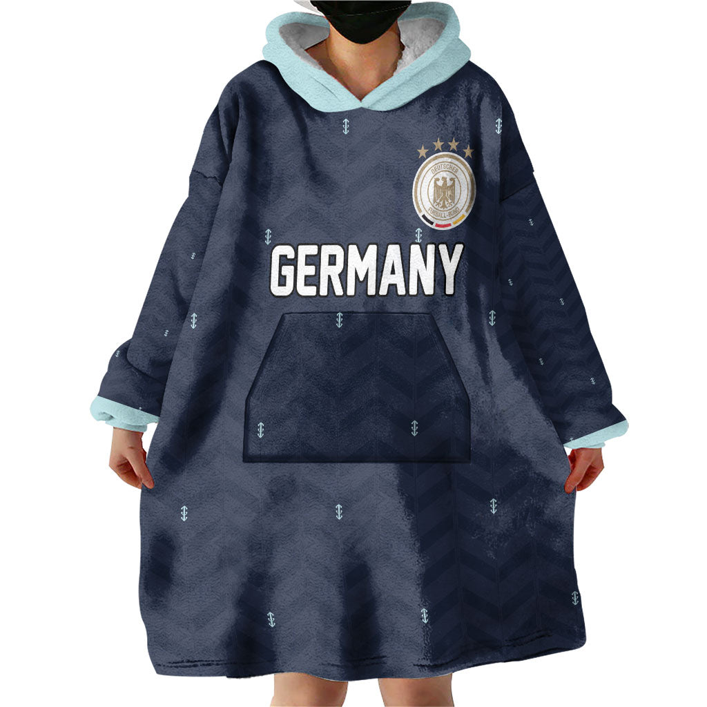 Custom Germany Football 2026 Wearable Blanket Hoodie Midnight Eagle Heritage