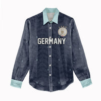 Custom Germany Football 2026 Women Casual Shirt Midnight Eagle Heritage