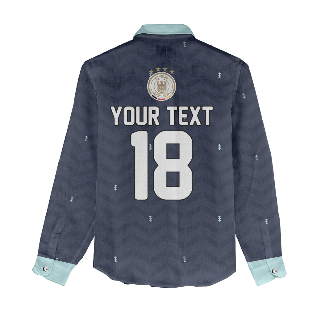 Custom Germany Football 2026 Women Casual Shirt Midnight Eagle Heritage