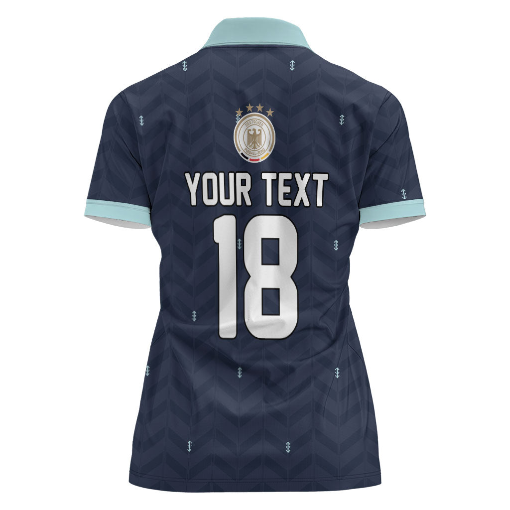 Custom Germany Football 2026 Women Polo Shirt Midnight Eagle Heritage