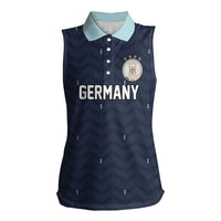 Custom Germany Football 2026 Women Sleeveless Polo Shirt Midnight Eagle Heritage