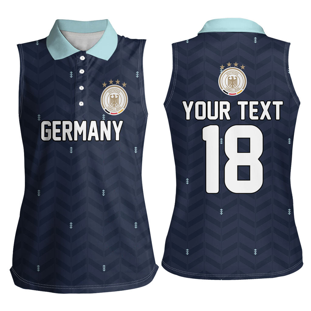 Custom Germany Football 2026 Women Sleeveless Polo Shirt Midnight Eagle Heritage