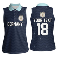 Custom Germany Football 2026 Women Sleeveless Polo Shirt Midnight Eagle Heritage