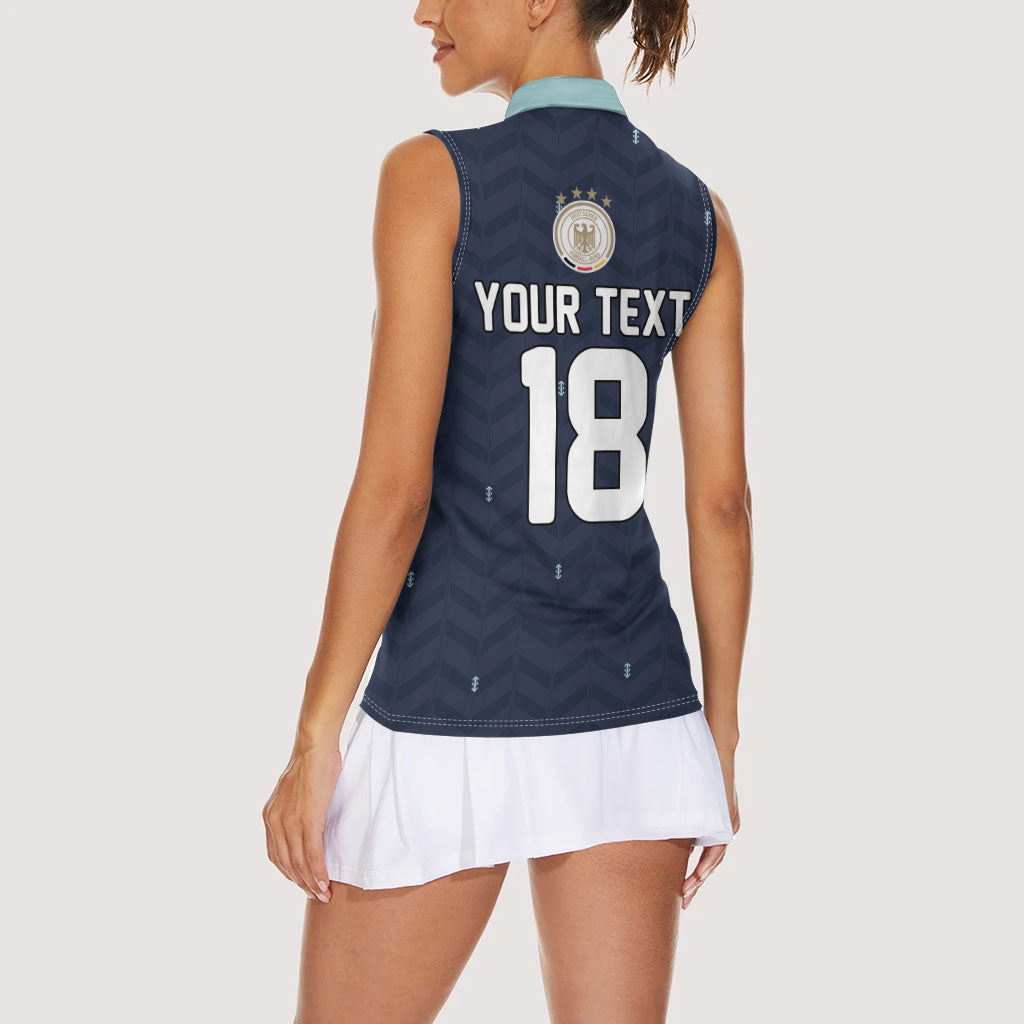 Custom Germany Football 2026 Women Sleeveless Polo Shirt Midnight Eagle Heritage