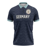 Custom Germany Football 2026 Zipper Polo Shirt Midnight Eagle Heritage