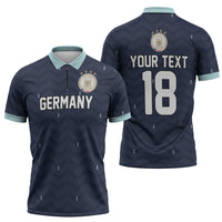 Custom Germany Football 2026 Zipper Polo Shirt Midnight Eagle Heritage