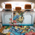 Cayman Islands Back Car Seat Cover Iguanas And Parrot Hisbius Flower - Wonder Print Shop