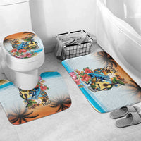 Cayman Islands Bathroom Set Iguanas And Parrot Hisbius Flower - Wonder Print Shop