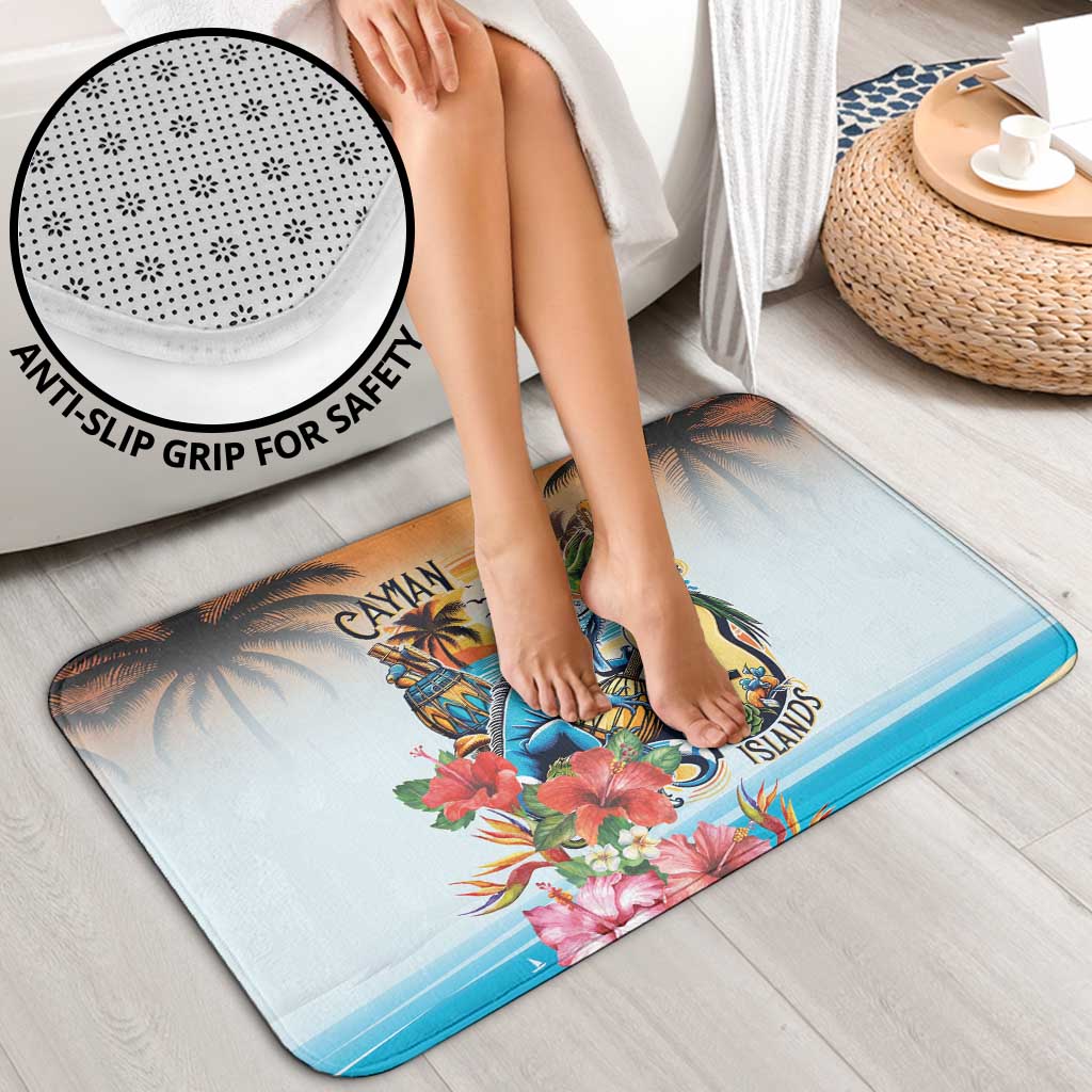 Cayman Islands Bathroom Set Iguanas And Parrot Hisbius Flower - Wonder Print Shop