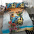Cayman Islands Bedding Set Iguanas And Parrot Hisbius Flower - Wonder Print Shop
