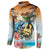 Cayman Islands Button Sweatshirt Iguanas And Parrot Hisbius Flower - Wonder Print Shop
