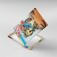 Cayman Islands Canvas Wall Art Iguanas And Parrot Hisbius Flower - Wonder Print Shop