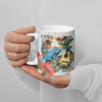 Cayman Islands Ceramic Mug Iguanas And Parrot Hisbius Flower - Wonder Print Shop
