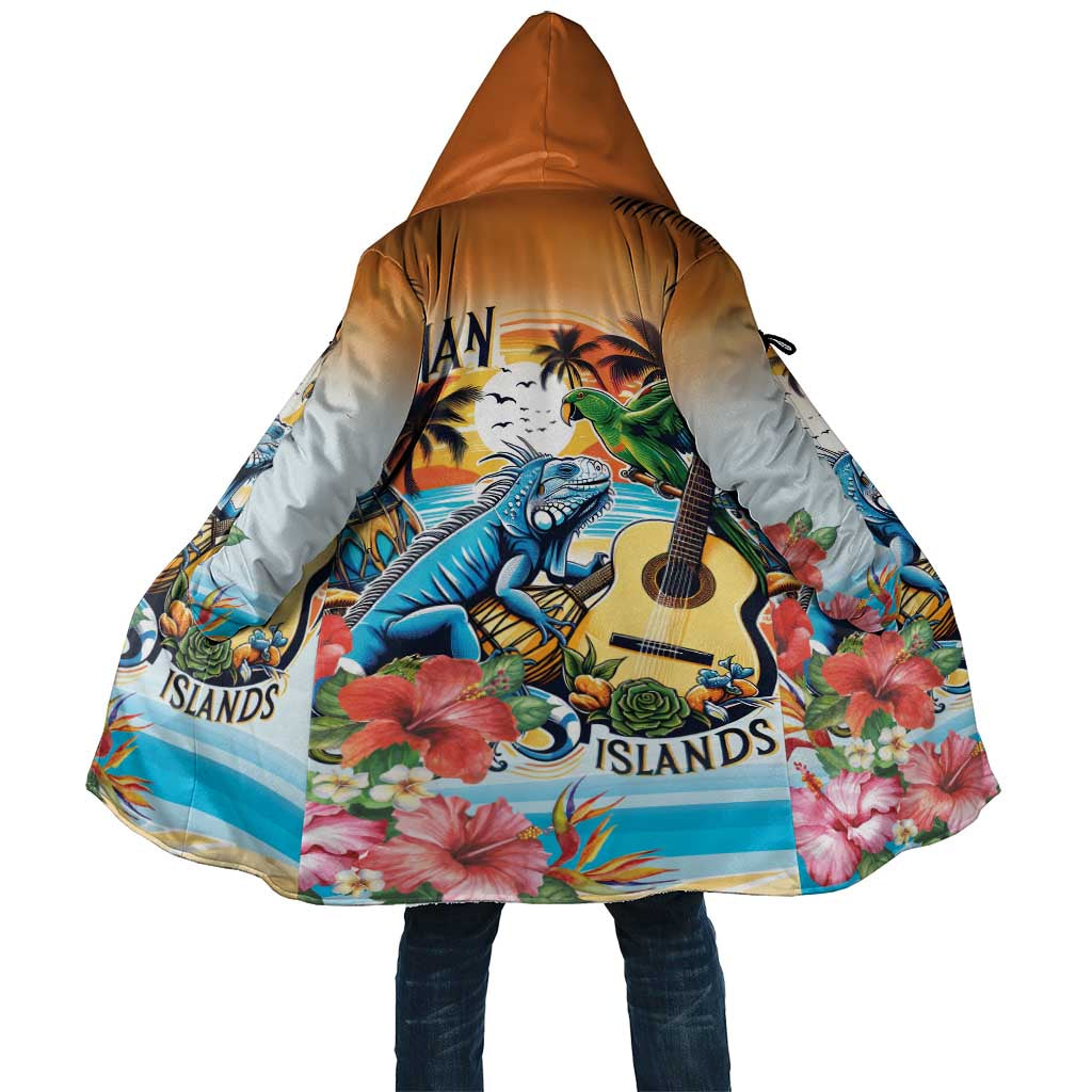 Cayman Islands Cloak Iguanas And Parrot Hisbius Flower - Wonder Print Shop