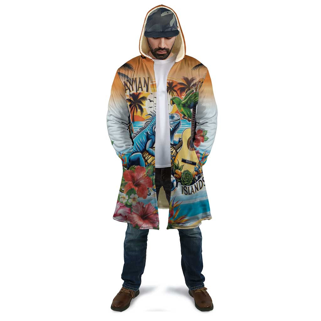 Cayman Islands Cloak Iguanas And Parrot Hisbius Flower - Wonder Print Shop