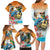 Cayman Islands Family Matching Long Sleeve Bodycon Dress and Hawaiian Shirt Iguanas And Parrot Hisbius Flower - Wonder Print Shop