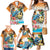 Cayman Islands Family Matching Mermaid Dress and Hawaiian Shirt Iguanas And Parrot Hisbius Flower - Wonder Print Shop