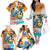 Cayman Islands Family Matching Off The Shoulder Long Sleeve Dress and Hawaiian Shirt Iguanas And Parrot Hisbius Flower - Wonder Print Shop