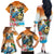 Cayman Islands Family Matching Off The Shoulder Long Sleeve Dress and Hawaiian Shirt Iguanas And Parrot Hisbius Flower - Wonder Print Shop