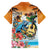 Cayman Islands Family Matching Off The Shoulder Long Sleeve Dress and Hawaiian Shirt Iguanas And Parrot Hisbius Flower - Wonder Print Shop