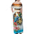 Cayman Islands Family Matching Off Shoulder Maxi Dress and Hawaiian Shirt Iguanas And Parrot Hisbius Flower - Wonder Print Shop