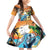 Cayman Islands Family Matching Off Shoulder Short Dress and Hawaiian Shirt Iguanas And Parrot Hisbius Flower - Wonder Print Shop