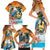 Cayman Islands Family Matching Short Sleeve Bodycon Dress and Hawaiian Shirt Iguanas And Parrot Hisbius Flower - Wonder Print Shop