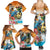Cayman Islands Family Matching Summer Maxi Dress and Hawaiian Shirt Iguanas And Parrot Hisbius Flower - Wonder Print Shop