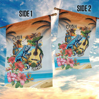Cayman Islands Garden Flag Iguanas And Parrot Hisbius Flower - Wonder Print Shop