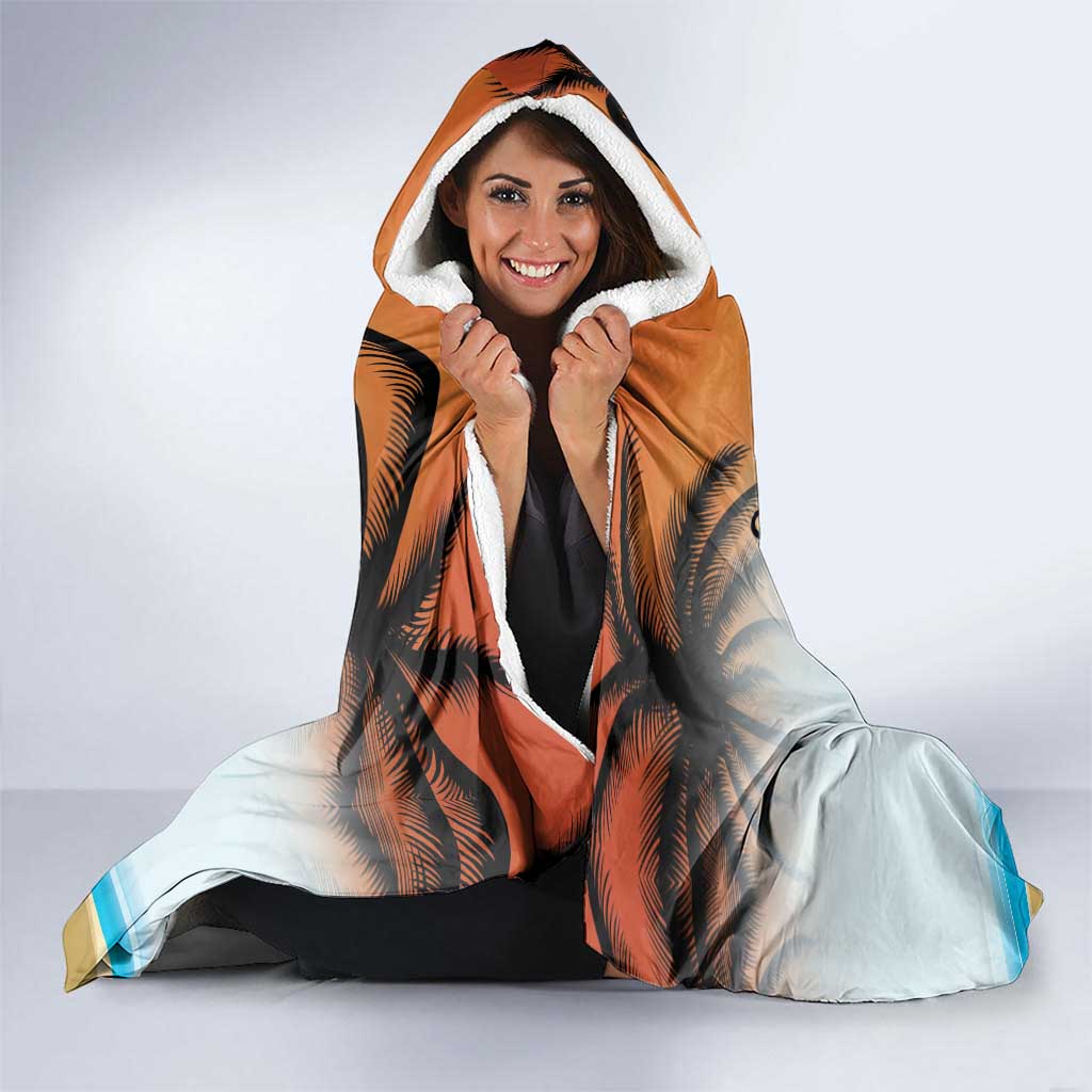 Cayman Islands Hooded Blanket Iguanas And Parrot Hisbius Flower - Wonder Print Shop