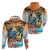 Cayman Islands Hoodie Iguanas And Parrot Hisbius Flower - Wonder Print Shop