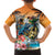Cayman Islands Kid Hawaiian Shirt Iguanas And Parrot Hisbius Flower - Wonder Print Shop