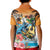 Cayman Islands Kid Polo Shirt Iguanas And Parrot Hisbius Flower - Wonder Print Shop