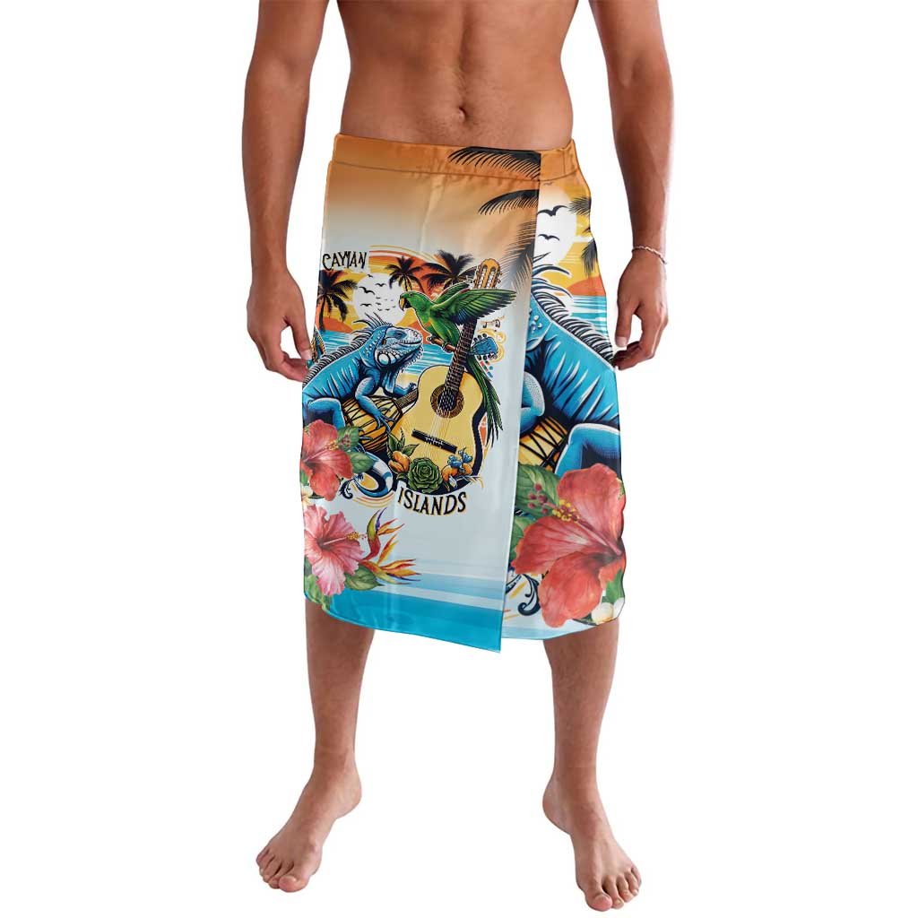 Cayman Islands Lavalava Iguanas And Parrot Hisbius Flower - Wonder Print Shop