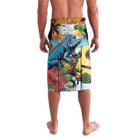 Cayman Islands Lavalava Iguanas And Parrot Hisbius Flower - Wonder Print Shop