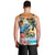 Cayman Islands Men Tank Top Iguanas And Parrot Hisbius Flower - Wonder Print Shop