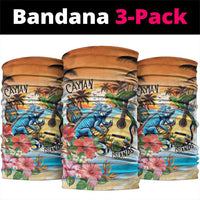 Cayman Islands Neck Gaiter Iguanas And Parrot Hibiscus Flower LT18