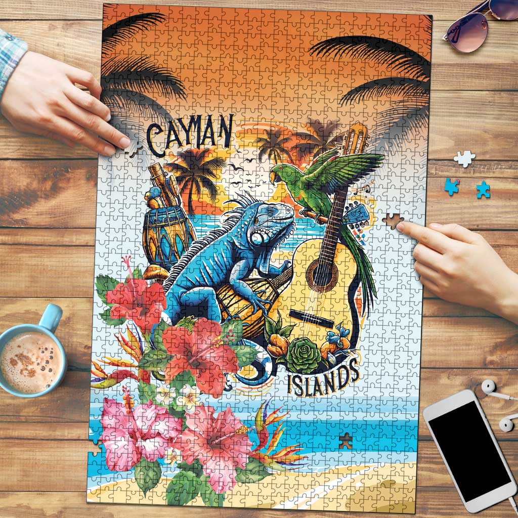 Cayman Islands Puzzle Iguanas And Parrot Hisbius Flower LT18