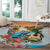 Cayman Islands Round Carpet Iguanas And Parrot Hisbius Flower - Wonder Print Shop