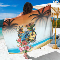 Cayman Islands Sarong Iguanas And Parrot Hisbius Flower - Wonder Print Shop