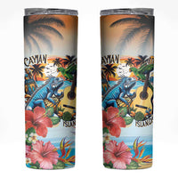 Cayman Islands Skinny Tumbler Iguanas And Parrot Hisbius Flower - Wonder Print Shop
