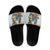 Cayman Islands Slide Sandals Iguanas And Parrot Hisbius Flower - Wonder Print Shop