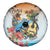 Cayman Islands Spare Tire Cover Iguanas And Parrot Hisbius Flower - Wonder Print Shop