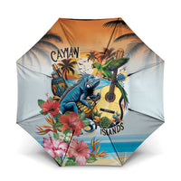 Cayman Islands Umbrella Iguanas And Parrot Hisbius Flower - Wonder Print Shop