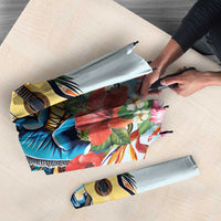 Cayman Islands Umbrella Iguanas And Parrot Hisbius Flower - Wonder Print Shop